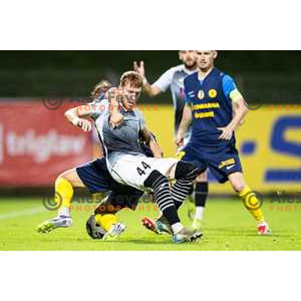 in action during Prva liga Telemach football match between NK Celje and NK Kalcer Radomlje in Stadion z’dezele, Celje, Slovenia on July 27, 2025. Photo: Jure Banfi