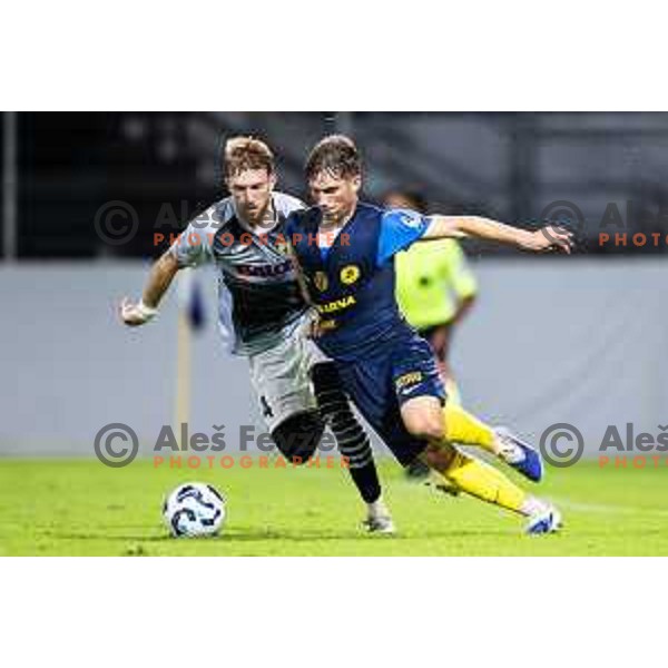 in action during Prva liga Telemach football match between NK Celje and NK Kalcer Radomlje in Stadion z’dezele, Celje, Slovenia on July 27, 2025. Photo: Jure Banfi