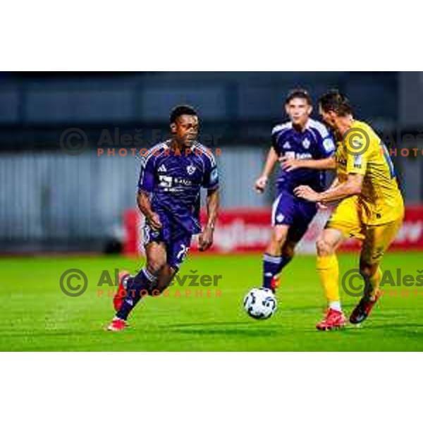 in action during Prva liga Telemach 2025/2026 football match between Dozmale and Maribor in Domzale, Slovenia on July 27, 2025