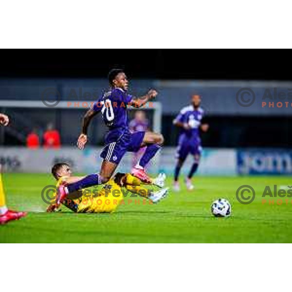 in action during Prva liga Telemach 2025/2026 football match between Dozmale and Maribor in Domzale, Slovenia on July 27, 2025