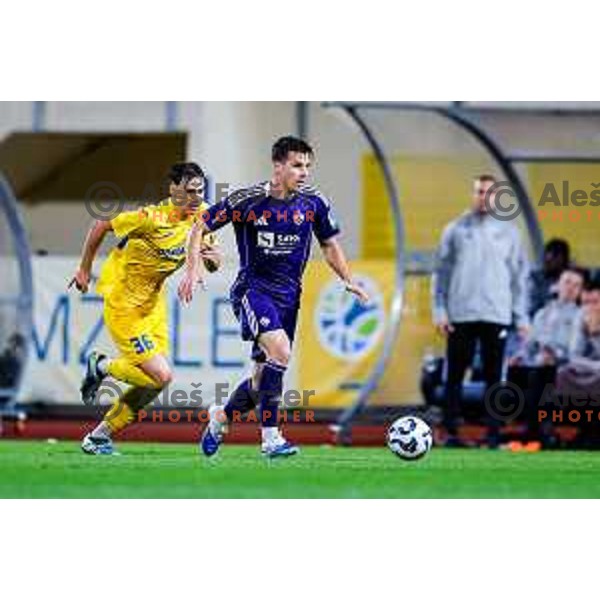in action during Prva liga Telemach 2025/2026 football match between Dozmale and Maribor in Domzale, Slovenia on July 27, 2025