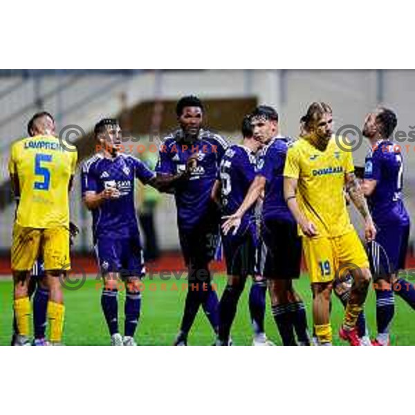 Ziga Repas of Maribor in action during Prva liga Telemach 2025/2026 football match between Dozmale and Maribor in Domzale, Slovenia on July 27, 2025