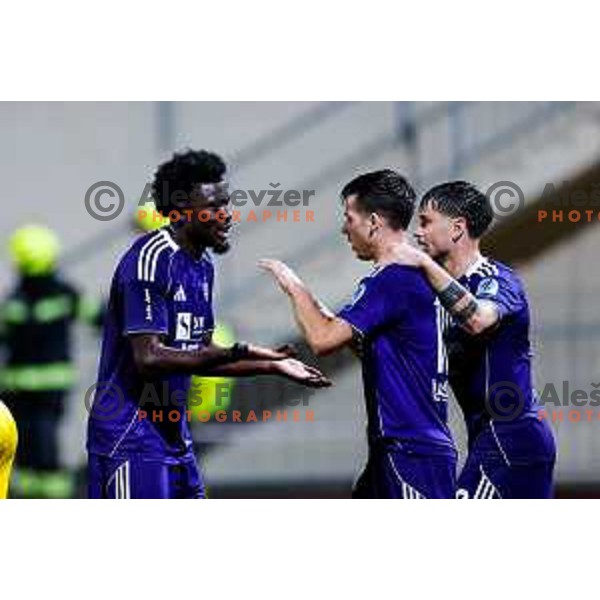 Ziga Repas of Maribor in action during Prva liga Telemach 2025/2026 football match between Dozmale and Maribor in Domzale, Slovenia on July 27, 2025