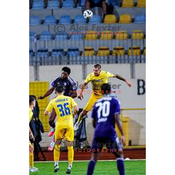 Benjamin Tetteh of Maribor in action during Prva liga Telemach 2025/2026 football match between Dozmale and Maribor in Domzale, Slovenia on July 27, 2025