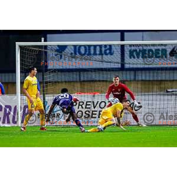 in action during Prva liga Telemach 2025/2026 football match between Dozmale and Maribor in Domzale, Slovenia on July 27, 2025