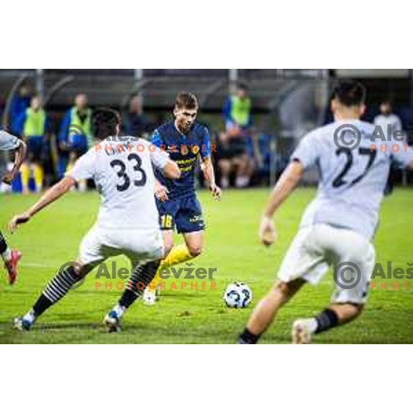 in action during Prva liga Telemach football match between NK Celje and NK Kalcer Radomlje in Stadion z’dezele, Celje, Slovenia on July 27, 2025. Photo: Jure Banfi