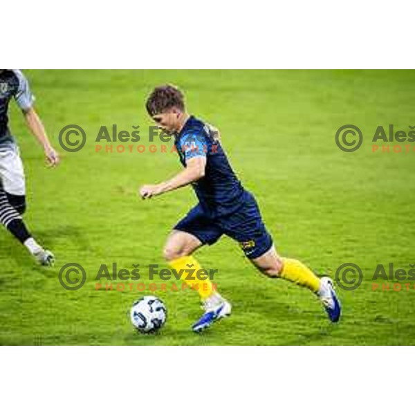 Florjan Jevsenak in action during Prva liga Telemach football match between NK Celje and NK Kalcer Radomlje in Stadion z’dezele, Celje, Slovenia on July 27, 2025. Photo: Jure Banfi