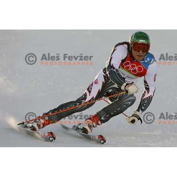 Kalle Palander (FIN) skiing at 2006 Torino Winter Olympic games men\'s Giant Slalom in Sestriere on February 20, 2006