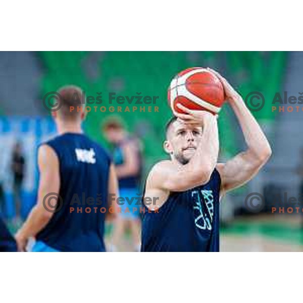 Aleksej Nikolic during practice session of Slovenia Men’s Basketball team in Arena Stozice, Ljubljana, Slovenia on July 28, 2025