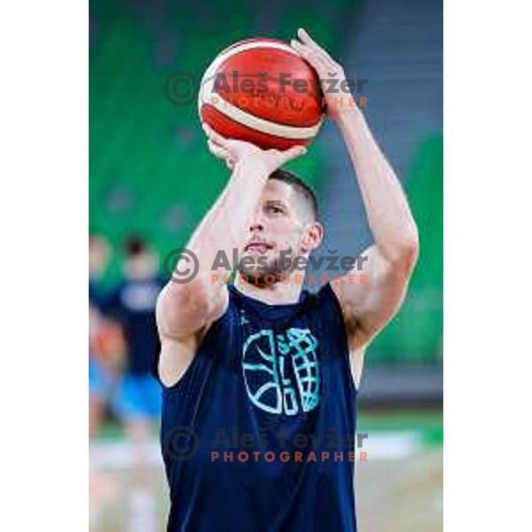 Aleksej Nikolic during practice session of Slovenia Men’s Basketball team in Arena Stozice, Ljubljana, Slovenia on July 28, 2025
