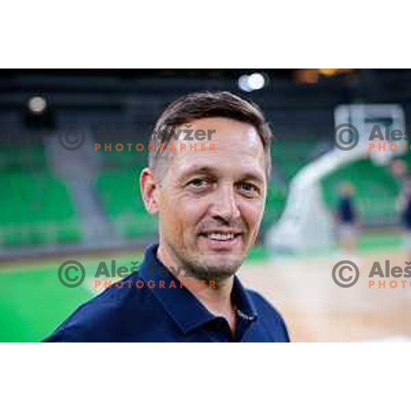 Aleksander Sekulic, head coach of Slovenia during practice session of Slovenia Men’s Basketball team in Arena Stozice, Ljubljana, Slovenia on July 28, 2025