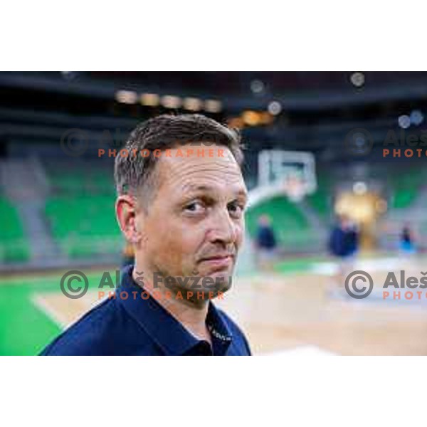 Aleksander Sekulic, head coach of Slovenia during practice session of Slovenia Men’s Basketball team in Arena Stozice, Ljubljana, Slovenia on July 28, 2025