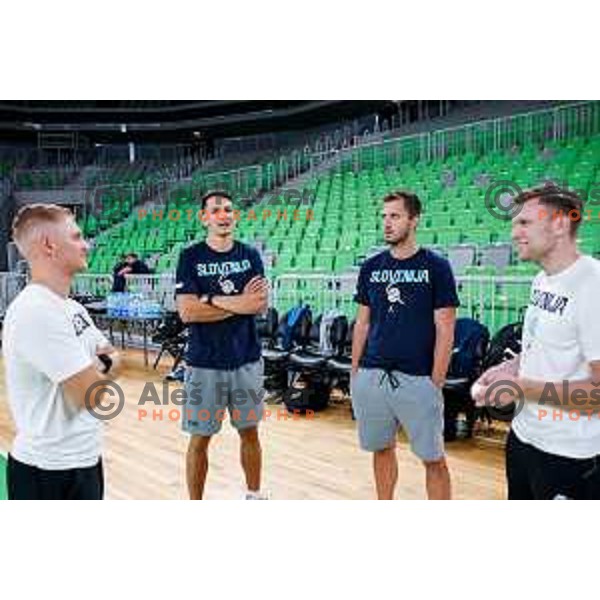during practice session of Slovenia Men’s Basketball team in Arena Stozice, Ljubljana, Slovenia on July 28, 2025