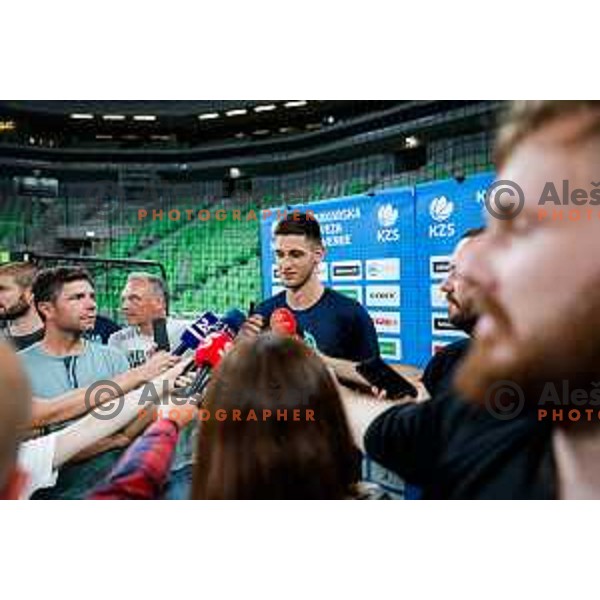Martin Krampelj during practice session of Slovenia Men’s Basketball team in Arena Stozice, Ljubljana, Slovenia on July 28, 2025