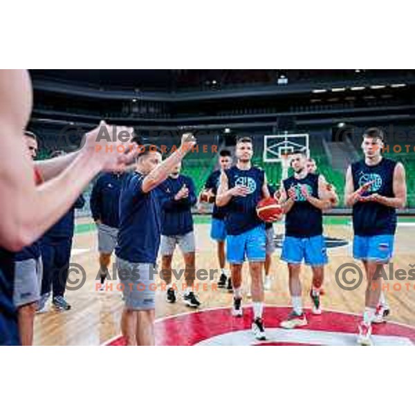 Aleksander Sekulic, head coach of Slovenia during practice session of Slovenia Men’s Basketball team in Arena Stozice, Ljubljana, Slovenia on July 28, 2025