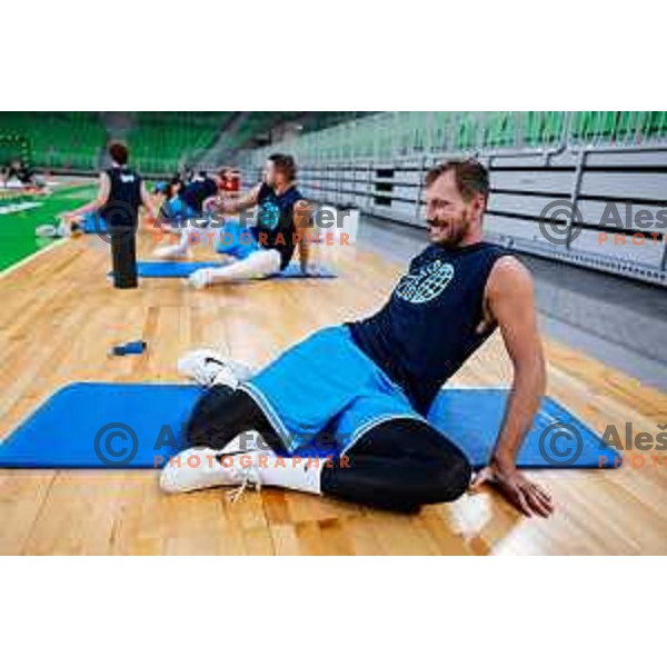 Zoran Dragic during practice session of Slovenia Men’s Basketball team in Arena Stozice, Ljubljana, Slovenia on July 28, 2025