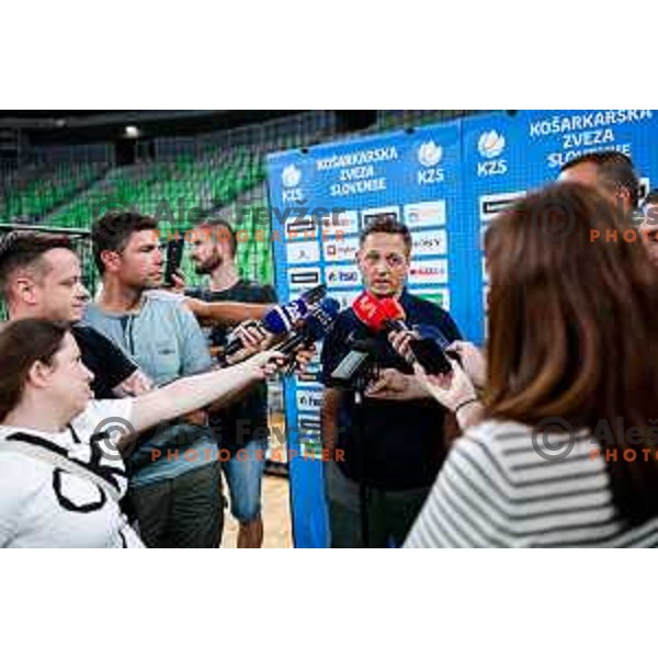 Aleksander Sekulic, head coach of Slovenia during practice session of Slovenia Men’s Basketball team in Arena Stozice, Ljubljana, Slovenia on July 28, 2025