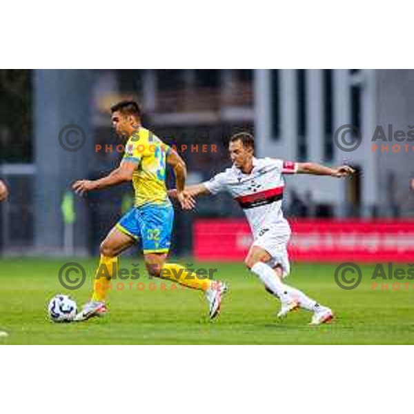 in action during Prva liga Telemach 2025/2026 football match between Koper and Primorje at Bonifika Stadium in Koper, Slovenia on July 28, 2025