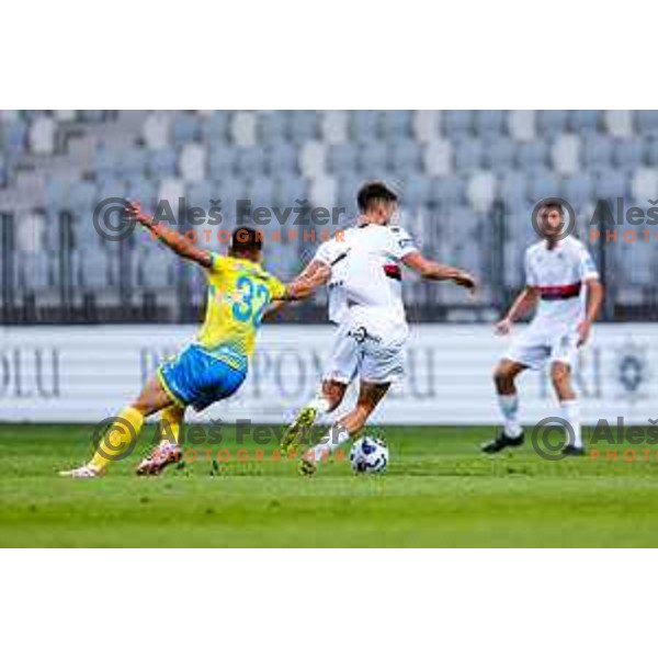 in action during Prva liga Telemach 2025/2026 football match between Koper and Primorje at Bonifika Stadium in Koper, Slovenia on July 28, 2025