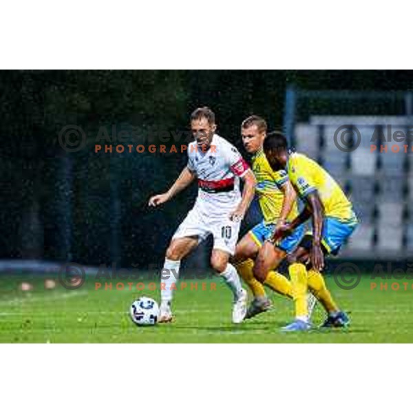 in action during Prva liga Telemach 2025/2026 football match between Koper and Primorje at Bonifika Stadium in Koper, Slovenia on July 28, 2025