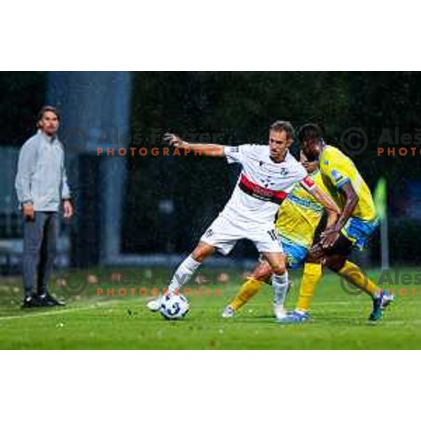 in action during Prva liga Telemach 2025/2026 football match between Koper and Primorje at Bonifika Stadium in Koper, Slovenia on July 28, 2025