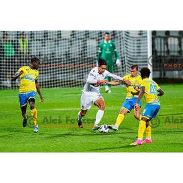 in action during Prva liga Telemach 2025/2026 football match between Koper and Primorje at Bonifika Stadium in Koper, Slovenia on July 28, 2025