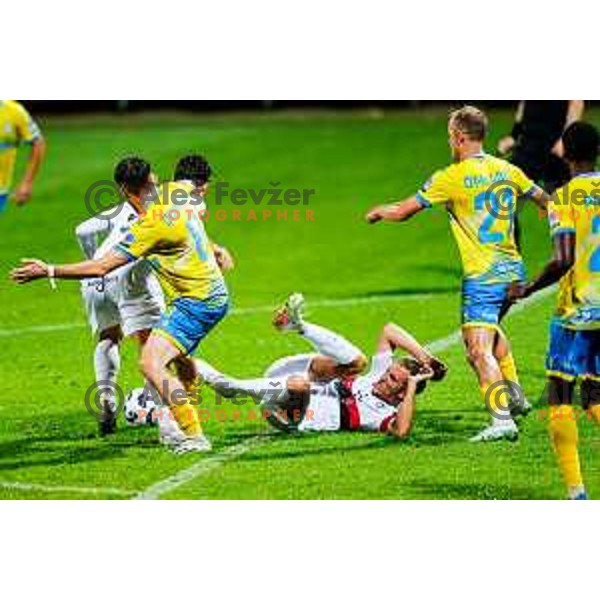 in action during Prva liga Telemach 2025/2026 football match between Koper and Primorje at Bonifika Stadium in Koper, Slovenia on July 28, 2025