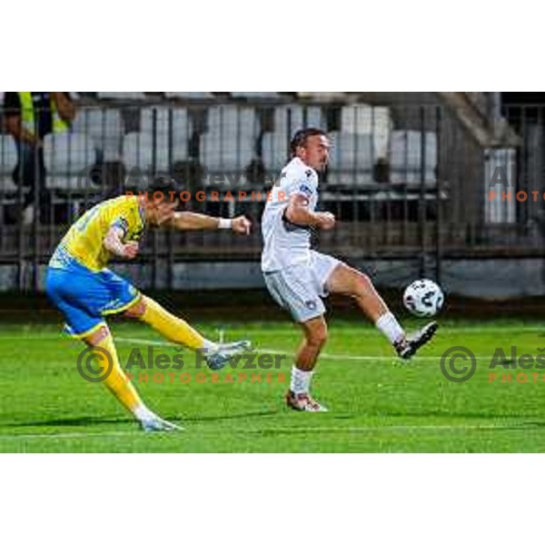 in action during Prva liga Telemach 2025/2026 football match between Koper and Primorje at Bonifika Stadium in Koper, Slovenia on July 28, 2025