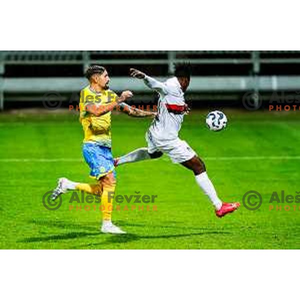in action during Prva liga Telemach 2025/2026 football match between Koper and Primorje at Bonifika Stadium in Koper, Slovenia on July 28, 2025