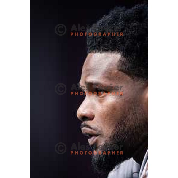 Benjamin Tetteh at the press conference before UEFA Conference League 2025/26 qualifier football match between NK Maribor and Paksi FC in Ljudski vrt, Maribor, Slovenia on July 30, 2025. Photo: Jure Banfi