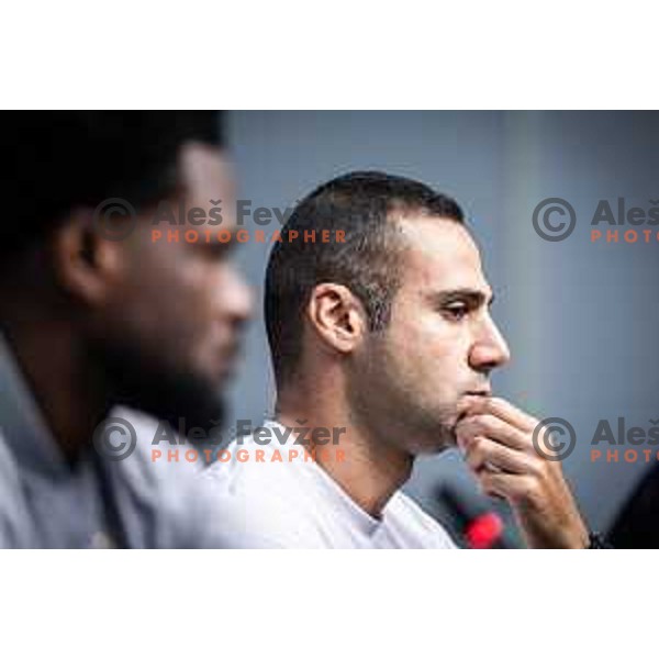 Tugberk Tanrıvermis, head coach of NK Maribor at the press conference before UEFA Conference League 2025/26 qualifier football match between NK Maribor and Paksi FC in Ljudski vrt, Maribor, Slovenia on July 30, 2025. Photo: Jure Banfi