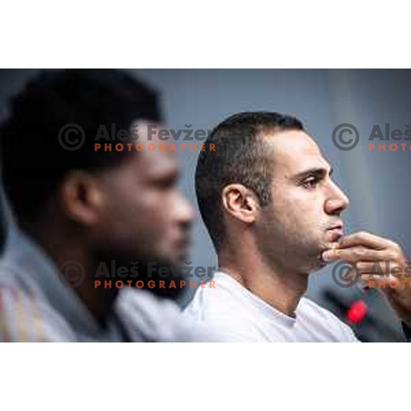 Tugberk Tanrıvermis, head coach of NK Maribor at the press conference before UEFA Conference League 2025/26 qualifier football match between NK Maribor and Paksi FC in Ljudski vrt, Maribor, Slovenia on July 30, 2025. Photo: Jure Banfi