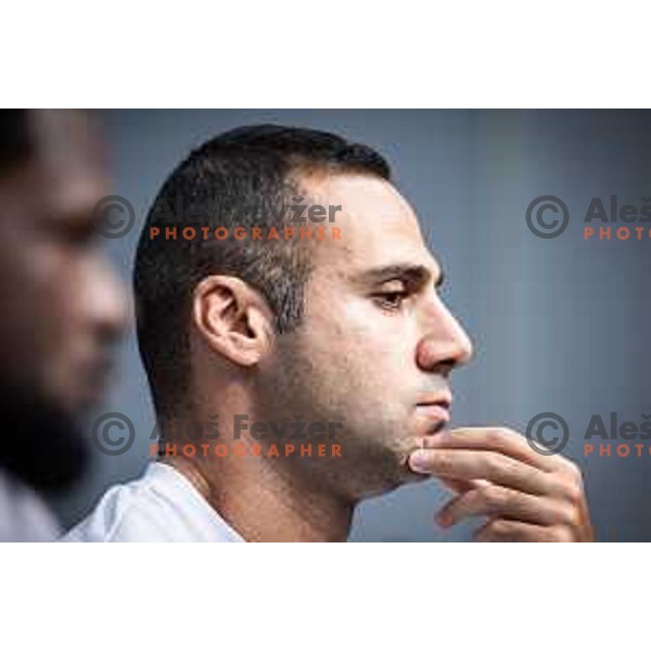 Tugberk Tanrıvermis, head coach of NK Maribor at the press conference before UEFA Conference League 2025/26 qualifier football match between NK Maribor and Paksi FC in Ljudski vrt, Maribor, Slovenia on July 30, 2025. Photo: Jure Banfi