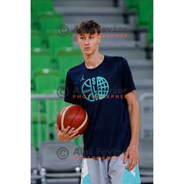 during practice session of Slovenia Men’s Basketball team in Arena Stozice, Ljubljana, Slovenia on July 31, 2025