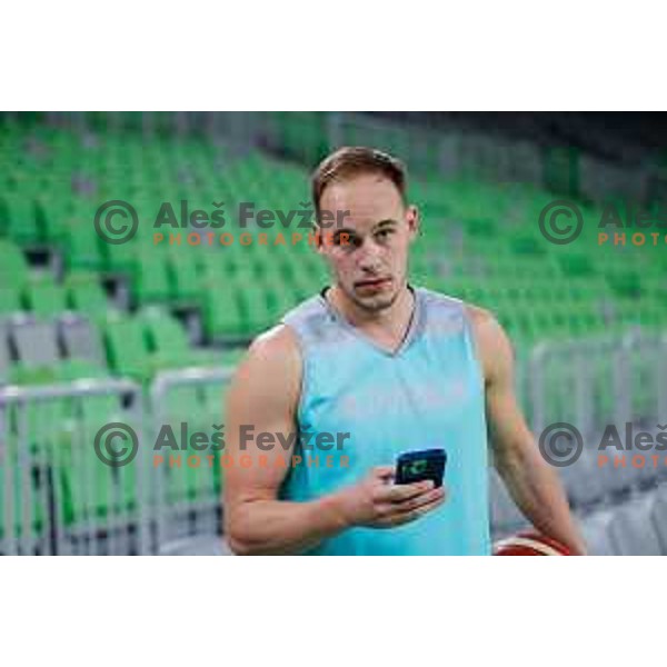 Klemen Prepelic during practice session of Slovenia Men’s Basketball team in Arena Stozice, Ljubljana, Slovenia on July 31, 2025