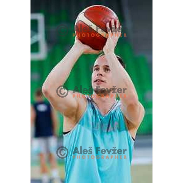 Klemen Prepelic during practice session of Slovenia Men’s Basketball team in Arena Stozice, Ljubljana, Slovenia on July 31, 2025