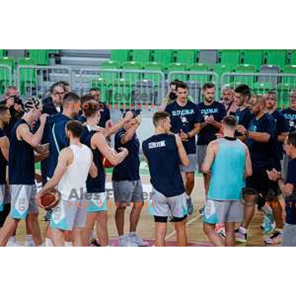 during practice session of Slovenia Men’s Basketball team in Arena Stozice, Ljubljana, Slovenia on July 31, 2025