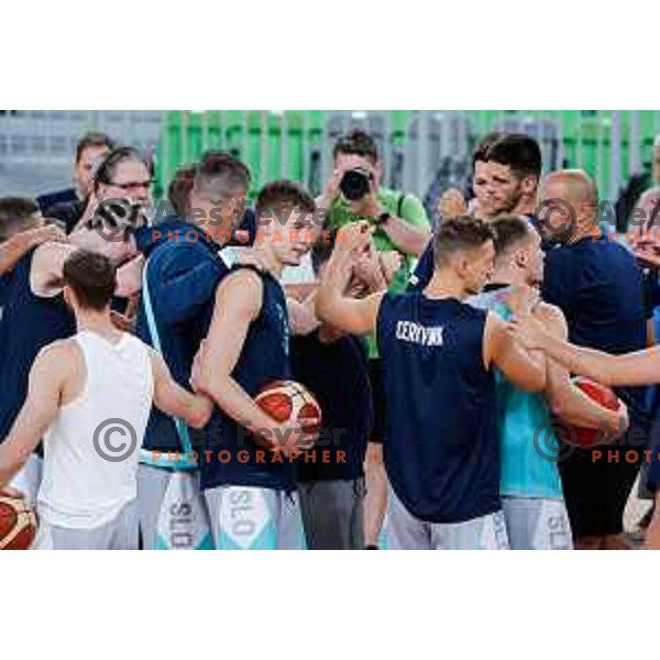 during practice session of Slovenia Men’s Basketball team in Arena Stozice, Ljubljana, Slovenia on July 31, 2025
