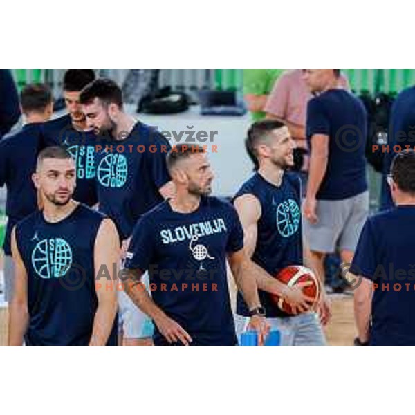 Anze Macek during practice session of Slovenia Men’s Basketball team in Arena Stozice, Ljubljana, Slovenia on July 31, 2025