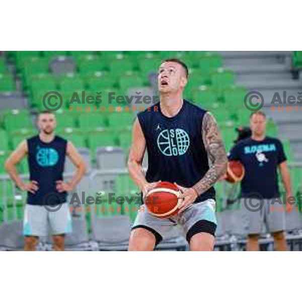 Alen Omic during practice session of Slovenia Men’s Basketball team in Arena Stozice, Ljubljana, Slovenia on July 31, 2025