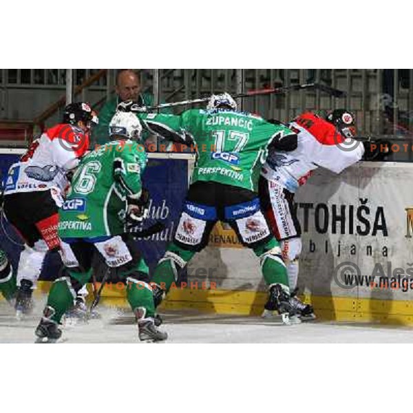 Zupancic at ice-hockey game Tilia Olimpija-TWK Innsbruck in EBEL league, played in Hala Tivoli, Ljubljana, Slovenia 24.10.2008. 