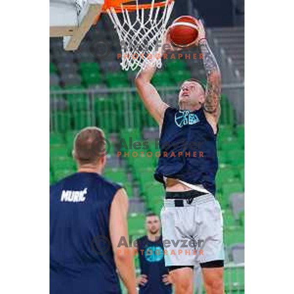 Alen Omic during practice session of Slovenia Men’s Basketball team in Arena Stozice, Ljubljana, Slovenia on July 31, 2025