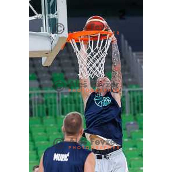 Alen Omic during practice session of Slovenia Men’s Basketball team in Arena Stozice, Ljubljana, Slovenia on July 31, 2025