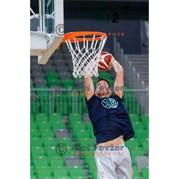 Martin Krampelj during practice session of Slovenia Men’s Basketball team in Arena Stozice, Ljubljana, Slovenia on July 31, 2025