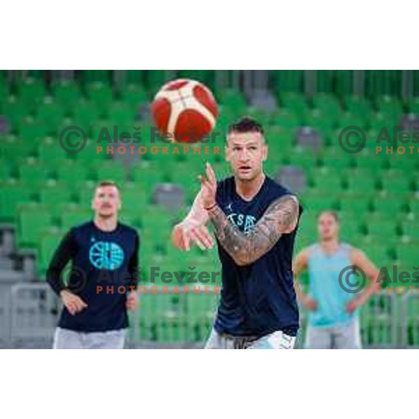 Alen Omic during practice session of Slovenia Men’s Basketball team in Arena Stozice, Ljubljana, Slovenia on July 31, 2025