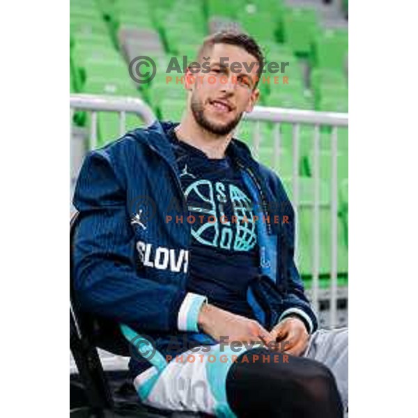 Aleksej Nikolic during practice session of Slovenia Men’s Basketball team in Arena Stozice, Ljubljana, Slovenia on July 31, 2025