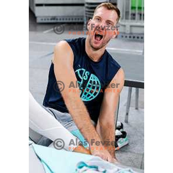 Zoran Dragic during practice session of Slovenia Men’s Basketball team in Arena Stozice, Ljubljana, Slovenia on July 31, 2025