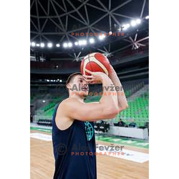 Luka Scuka during practice session of Slovenia Men’s Basketball team in Arena Stozice, Ljubljana, Slovenia on July 31, 2025