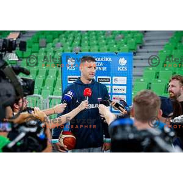 Alen Omic during practice session of Slovenia Men’s Basketball team in Arena Stozice, Ljubljana, Slovenia on July 31, 2025