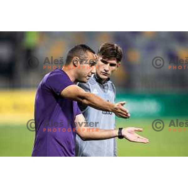 Tugberk Tanrıvermis, head coach of NK Maribor during UEFA Conference League 2025/26 qualifier football match between NK Maribor and Paksi FC in Ljudski vrt, Maribor, Slovenia on July 31, 2025. Photo: Jure Banfi